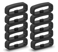 10-Pack Replacement Fastener Rings Compatible with Garmin Bounce 2/Bounce, Secure Keeper Loops Smart Watch Bands Holder Strap Accessories (Black)