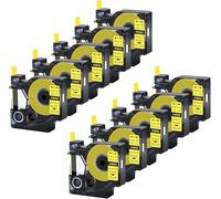 10-Pack Replacement for 18052 Black on Yellow 6mm Compatible with Dymo | 1.5 m Heat Shrink Tube with 3:1 Shrink Ratio Compatible with Industrial Dymo Rhino 1000 3000 4200 5000 and 5200 Printer