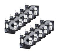10-Pack Replacement for 18053 Black on White 9mm Compatible with Dymo | 1.5 m Heat Shrink Tube with 3:1 Shrink Ratio Compatible with Industrial Dymo Rhino 1000 3000 4200 5000 and 5200 Printer