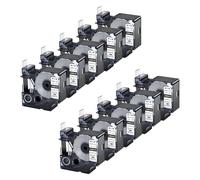10-Pack Replacement for 1805443 Black on White 24mm Compatible with Dymo | 1.5 m Heat Shrink Tube with 3:1 Shrink Ratio Compatible with Industrial Dymo Rhino 6000, Rhino 6500 Printer