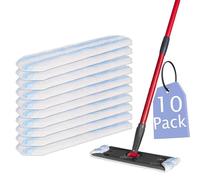 10 Pack Replacement Mop Pads Compatible with O Cedar H2Pro Mop Pads | Machine Washable | Reusable | h2 pro Flat mop System Replacement Mop Pads (10 Count)