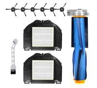 10 Pack Replacement Parts Set for Shark RV2310 RV2310AE Robot Vacuum Cleaner 1 Main Brush 2 HEPA Filters 6 Side Brushes 1 Cleaning Brush