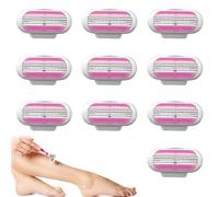 10 Pack Replacement Razor Blades for Women's Razors - 3 Layer Blade & Pivoting Head Design for Extra Smooth Shaving, Easy to Install Refill Blades with Secure Lubricating Strip (Pink)