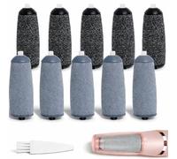 10 Pack Replacement Roller Refills Compatible with Finishing Touch Flawless Pedi Electric Tool File Include a Cleaning Brush (5 Coarse & 5 Fine Rollers)