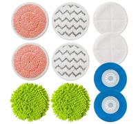 10 Pack Replacement Steam Mop Pads Kit for Shark S8201 S8001 S7000 S7201 S7000AMZ S7005 S7020 S7001C, Reusable Steam & Scrub Cleaning Pads, Multi-Function All-in-One Floor Steam Mop