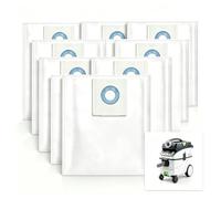 10 Pack Replacement Vacuum Dust Bags, Compatible with Festool CT 26, CTM 26E, CTL 26E Cleantec Series, Fits SC FIS-CT 26/5, Part Number 496187, Disposable Large Capacity Filter Bags, 4-Layer