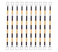 10 Pack Retractable Traffic Cone Barrier Poles For Temporary Crowd Control - White Safety Extension Bar, Perfect For Events, Construction, And Traffic Management Black