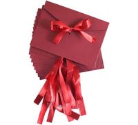 10 Pack Retro Kraft Envelopes,Buckle Envelope with Ribbon,Premium Envelopes Ribbons Vintage for Handmade Invitations Letters Wedding Birthday