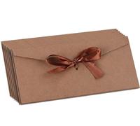 10 Pack Retro Long Invitations Envelopes for Greeting Cards 22x11cm Postcard Envelope with Ribbon Wedding Party Envelope Birthday Baby Shower Festival Invite Handmade Gift Envelopes for Cards