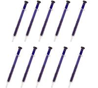 10 Pack Reusable Glass Syringes, 1ml Blue Glass Syringe Standard Diameter Caliber Injector Laboratory Sampler