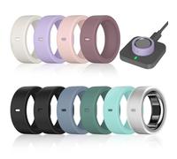 10 Pack Rings Cover Compatible with Oura Ring Gen 4/4 Ceramic/Gen 3/Ultrahuman Ring, Surport Charging with Cover on, Anti-Scratch Elastic Silicone Rings Protector Case for Men Women Working Out Gym