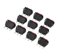 10-Pack Rocker Switch, 3-Pin ON-Off-ON Toggle Control Switch with Red LED Indicator, 15A 250V / 20A 125V, for Slim Snap-in Design for Industrial & House