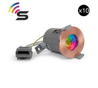 10 Pack - Rose Gold Gu10 Fire Rated Smart Led Downlight - Ip65 - Se Home