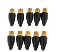 10-Pack Rubber and Brass Safety Tip Nozzles for Air Blow Tools, 1/8 Inch NPT Male Thread, 35 x 12 mm, Pneumatic Tool Accessories Compatible with Capri Tools