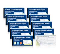10 Pack School Accident Report Book 2-Part 50 Sets Incident Report Duplicate Book 99mm x 210mm Accident Report Book with Both Copies Perforated for Schools Nurseries Educational Institutions