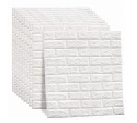 10 Pack Self Adhesive 3D Brick Wall Panels, Removable Wallpaper Waterproof PE Foam Paintable,for Bedroom Bathroom TV Wall and Home Decoration