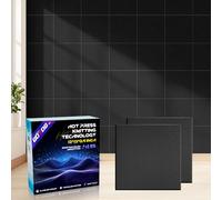 10 Pack Self-Adhesive Soundproof Wall Panels, 15.7 x 15.7 x 0.4 in Sound Proof Foam Panels for Walls, 0.9 lb/ft³ High Density, Thicker 0.4in, Acoustic Panels, Sound Dampening Panels black