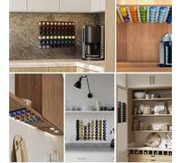 10-Pack Self- Coffee Capsule Holder for, Green Mountain & Compatible Brands - ABS Wall-Mountable Rack, Space-Saving Organizer for Kit