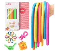 10 Pack Sensory Toys for Kids - Upgraded Extra-Thick Stretchy Sensory Strings for Autism, ADHD, Anxiety - Gift Box, Perfect Stocking Stuffers for Boys & Girls, Ideal for Travel or Classroom (Smooth)