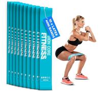 10-Pack Set Medium Resistance Booty Bands - Latex Mini Loop Bands for Workout, Glutes, Legs & Physical Therapy - Small Exercise Band in Bulk for Women and Men - Ideal for Gyms, Studios, and Trainers