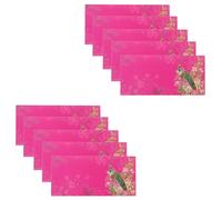 10 Pack Shagun Money Envelopes Peacock Rose Flower Decorative Cash Gift Wallets for Weddings, Engagements, Birthdays, Eid & Festive Celebrations (Dark Pink)