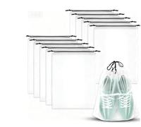 10-Pack Shoe Bags for Travel - 15.7" x 11.8" Large Clear Drawstring Shoe Bags for Packing, Storage - Waterproof，Durable & Reusable Sneaker Shoe Storage Bag - Travel Essentials for Women Men