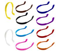 10 Pack Silicone Glasses Straps, Elastic Sports Glasses Band Holder, Anti Slip Eyeglasses Straps, Eyeglasses Retainers Silicone Glasses Temple Holders Anti-slip Protectors (10 Different Colored)