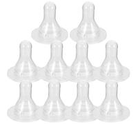10 Pack Silicone Milk Bottle Pacifiers for Goat Boy Girl | Teats Only, Easy Clean PET and Silicone Parts, Barn Feeding Use, Replace Worn Items for Young Animals