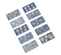 10 Pack Silicone Nails Art Mold Accessory Mold Nails Decorative Flower Shape Silicone Texture for Various Types Nail Molds