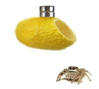 10 Pack Silk Cocoons with Magnets for Jumping Spiders Spoods Hides Natural Yellow Silk Cocoon Spider Hide Jumping Spider Enclosure Jumping Spider Habitat Accessories