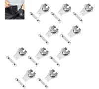 10 Pack Silver Hook and Eye, Sew On Eye Fastener Closures for Repairing Trousers, Sewing, Repairing Dress, Skirts, Fashion Clothing, Arts & Crafts Project