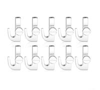 10 Pack Silver Picture Hooks Compatible With Gallery Rails, Robust Zinc Alloy Hanging Clips For 1.5-2.0mm Cables, Heavy Duty Wall Art Hangers Supporting 30kg, Sl esign For Home Decor