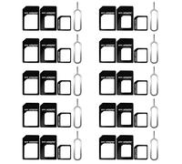 10 Pack SIM Card Adapter Kit, 4 in 1 Standard SIM Converter Tool with Steel Tray Eject Pin, Nano to Micro Adapter, 10 Set