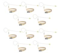 10 Pack Single Earset Headset Microphone 4 Pin Mini XLR TA4F Plug Head Hanging Condenser Mic Compatible with Shure Headset Microphone