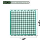 10-Pack Single-Sided Fr4 PCB Boards 100 X 100 Mm (3.94 x 3.94 in) 1.6 Mm Thick Pre-tinned Pads 2.54 Millimeters Pitch for DIY Electronics Projects Soldering Experiments Raspberry Pi Prototyping
