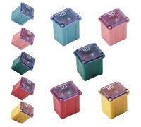 10-Pack Slow-Blow Low Profile JCASE Fuse Assortment Set - 20A/30A/40A/50A/60A (2 Each) - Automotive Fuse Kit for Car, Truck, SUV, Boat, Trailer - Square Cartridge Fuses for Electrical Protection