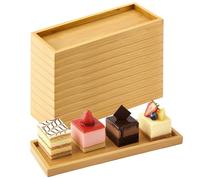 10 Pack Small Bamboo Serving Trays, 29x10cm Narrow Wooden Platters for Food, Reusable Rectangular Charcuterie Boards for Sushi Appetisers Candle Coffee Wine Tea Fruit Dessert