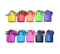 10 Pack Small Colored Padlocks,Mini Suitcase Locks Key Padlock Multicolor Coated Metal Padlocks with Keys for School Gym Locker Baggage Locks Filing Cabinets Toolbox