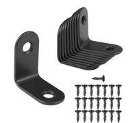 10 Pack Small L Brackets Right Angle 90 Degree Bracket for Shelves | 27X15mm 90 Degree Shelf Support with Screws Stainless Steel Corner Brace for Furniture Tables Kitchen Cabinet Table, Black