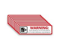 10 Pack - Small WARNING VEHICLE FITTED WITH CCTV Self Adhesive 12cm Stickers - Water Proof, Alarm, Sign, Notice, Decal, Car, Van, Tools - SG242