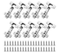 10 Pack Soft Close Hinges for Kitchen Cupboards, 110 Degree Kitchen Cabinet Hinges Full Overlay 3D Adjustable Nickel Concealed Clip ON Plate European Hingesfor Cabinet Folden Door Wardrobe Corner