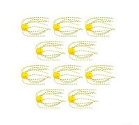 10 Pack Soft Fishing Lures with Whiskers, Glow in Dark Floating Sea Urchin Bait for Bass, 14mm and 18mm TPE Dice Baits for Night Fishing in Lakes and Rivers(large yellow)