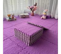 10 Pack Soft Plush Interlocking Foam Floor Mats, 30x30cm Carpet Tiles for Kids, Washable EVA Foam Play Mat for Nursery, Bedroom, Living Room, Home Gym - Easy to & Assemble (Dark Purple)