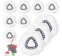 10 Pack Spin Mop Replacement Heads, Mop Replace Head Easywring 1-Tank System, Mop Head Replacement for Hardwood Floor Cleaning, Machine Washable and Easy to Replace