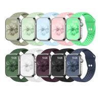 10 Pack Sport Bands Compatible with Apple Watch Band for Women Men All Versions 49mm 46mm 45mm 44mm 42mm 41mm 40mm 38mm,Breathable Soft Silicone Strap for iWatch Series 11 10 SE 9 8 7 6 5 4 3 2 1