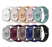 10 Pack Sport Bands Compatible with Apple Watch Band for Women Men All Versions 49mm 46mm 45mm 44mm 42mm 41mm 40mm 38mm,Breathable Soft Silicone Strap for iWatch Series 11 10 SE 9 8 7 6 5 4 3 2 1