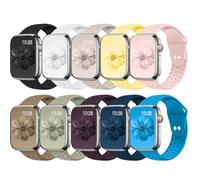 10 Pack Sport Bands Compatible with Apple Watch Band for Women Men All Versions 49mm 46mm 45mm 44mm 42mm 41mm 40mm 38mm,Breathable Soft Silicone Strap for iWatch Series 11 10 SE 9 8 7 6 5 4 3 2 1