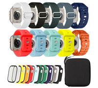 10 Pack Sport Bands Compatible with Apple Watch Bands for Women Men 46mm 45mm 44mm,Silicone iWatch Band with Watch Band Storage Case for iWatch Series 10/9/8/7/6/5/4/SE/SE 2nd