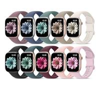 10 Pack Sport Silicone Band Compatible for Apple Watch 38mm 40mm 41mm 42mm 44mm 45mm 46mm 49mm Women Men,Water Proof Soft Strap for iWatch Series 10 9 8 se 7 6 5 4 3 Ultra