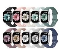 10 Pack Sport Silicone Band Compatible for Apple Watch Bands 38mm 40mm 41mm 42mm 44mm 45mm 46mm 49mm Women Men,Water Proof Soft Strap for iWatch Series 10 9 8 se 7 6 5 4 3 Ultra Patenting